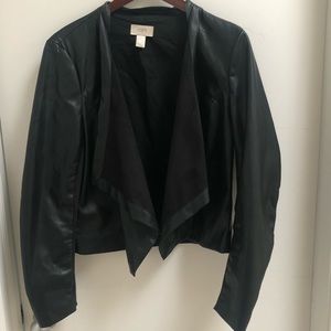 Black faux leather jacket/blazer